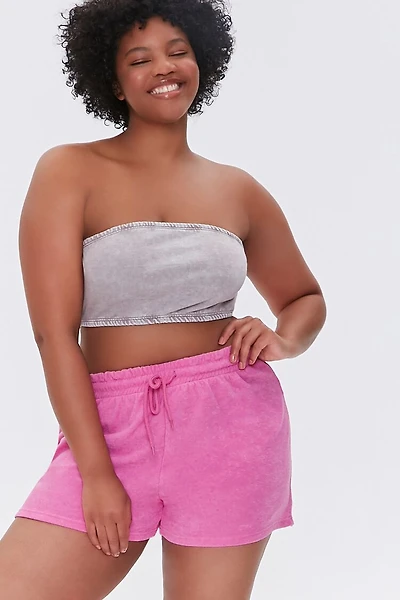 Plus Size French Terry Drawstring Shorts