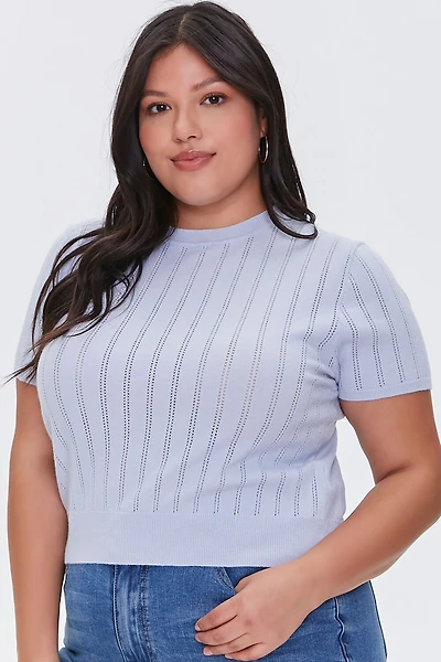 Plus Pointelle Sweater-Knit Tee