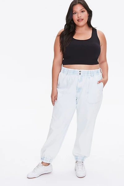 Plus Denim Joggers
