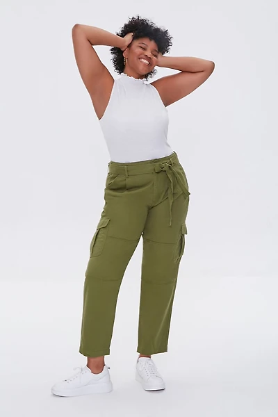 Plus Size Ankle Cargo Pants