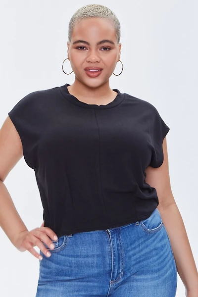 Plus Size Cap-Sleeve Tee