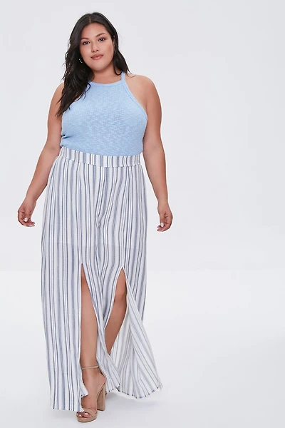 Plus Size Striped Palazzo Pants