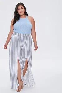 Plus Size Striped Palazzo Pants
