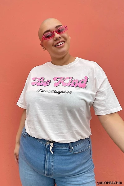 Plus Size Be Kind Cropped Graphic Tee