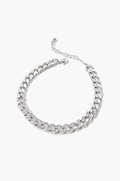 Rhinestone-Trim Chain Anklet
