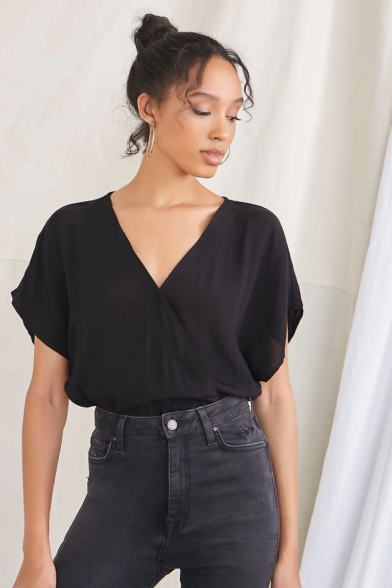 Crepe Surplice Bodysuit