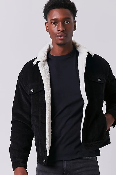 Corduroy Faux Shearling Jacket