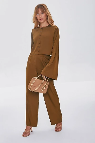 Satin Wide-Leg Pants