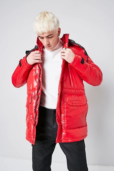 Nylon Hooded Puffer Jacket