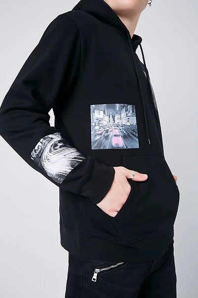 Cityscape Graphic Fleece Hoodie