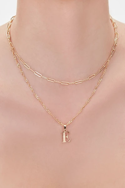 Letter Pendant Layered Necklace