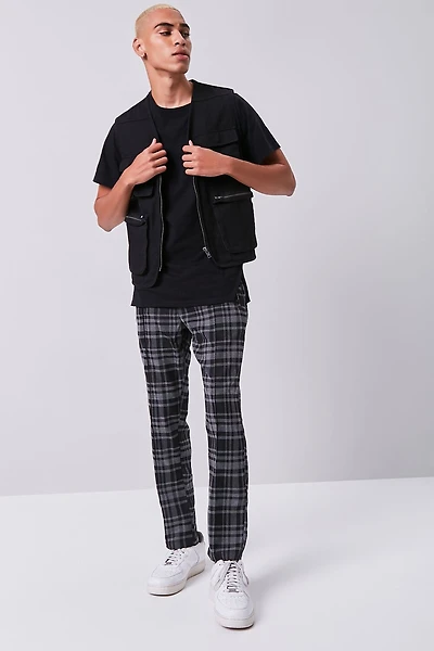 Plaid Slim-Fit Pants