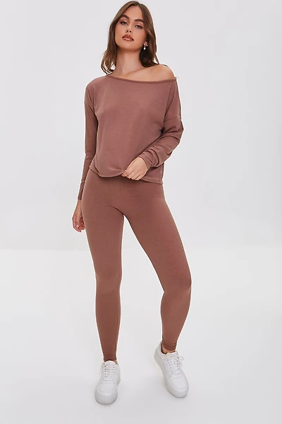 Ribbed Knit Top & Leggings Set
