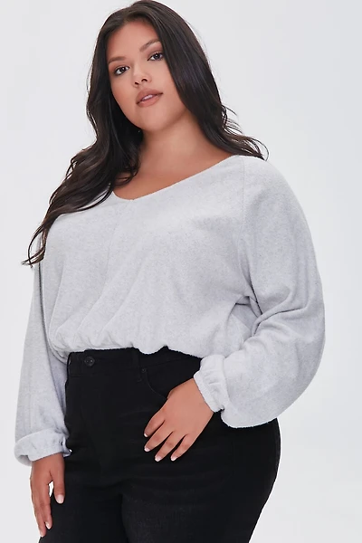 Plus Size Raglan Sleeve Crop Top