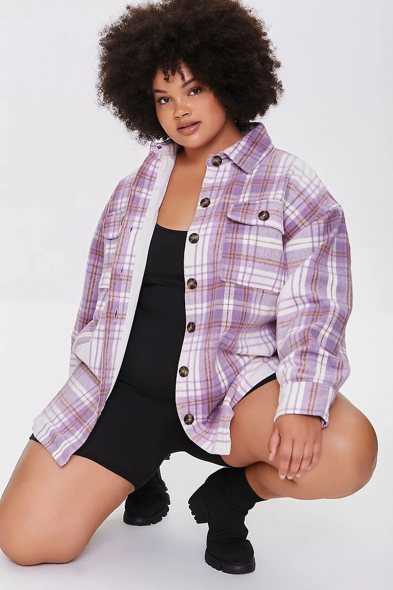 Plus Size Plaid Shacket