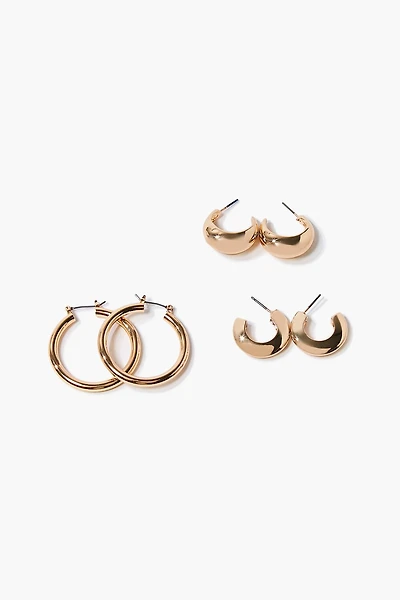 High-Polish Hoop Earring Set