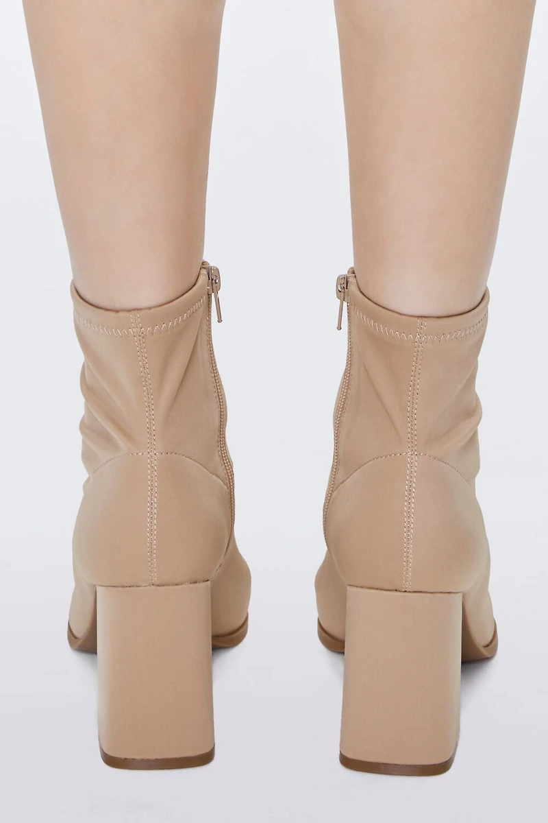 Faux Leather Zip-Up Booties