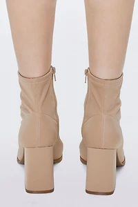Faux Leather Zip-Up Booties