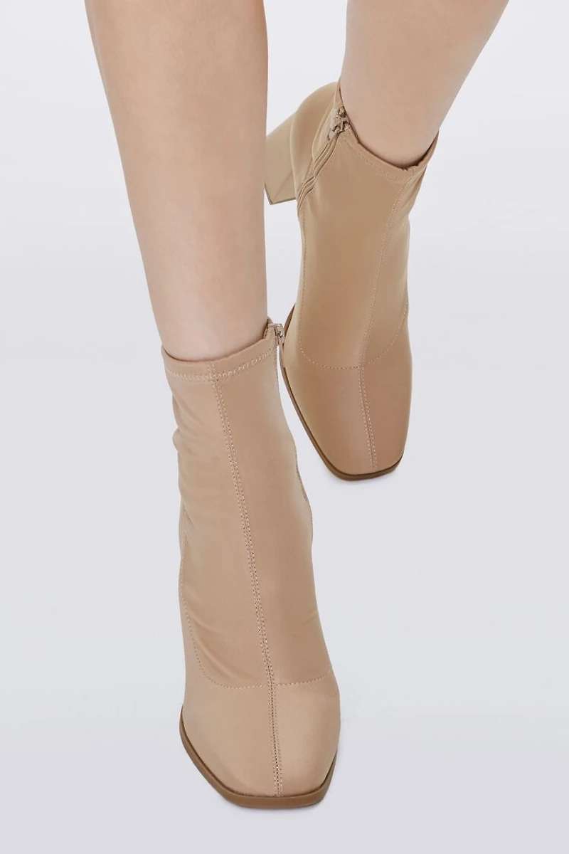 Faux Leather Zip-Up Booties