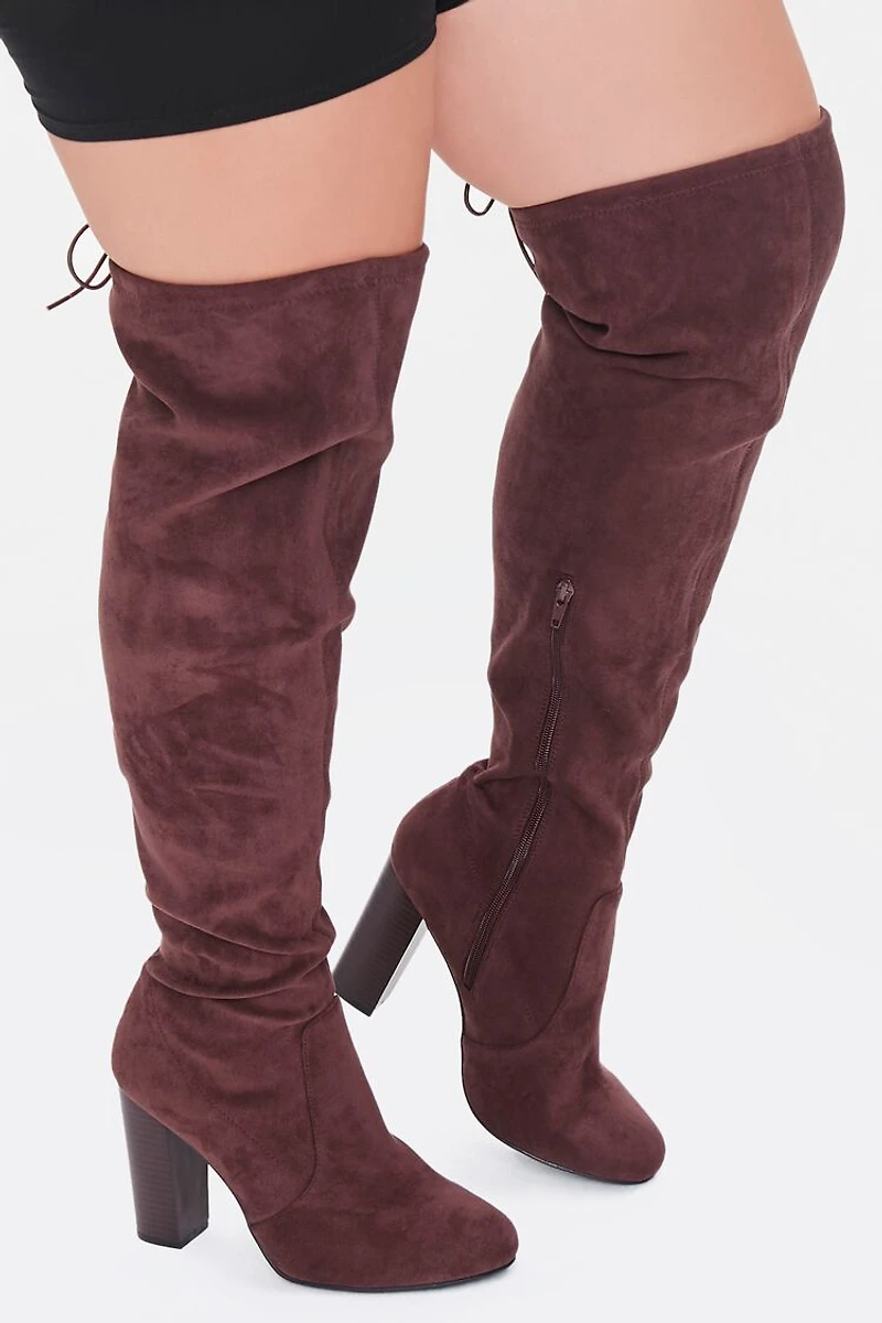 Faux Suede Knee-High Boots (Wide)