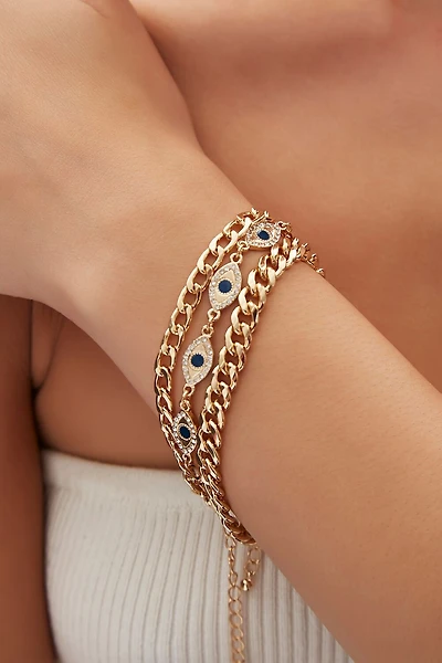 Evil Eye Charm Bracelet Set