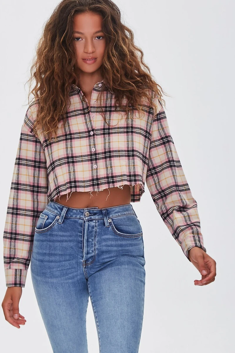 Cropped Flannel Shirt
