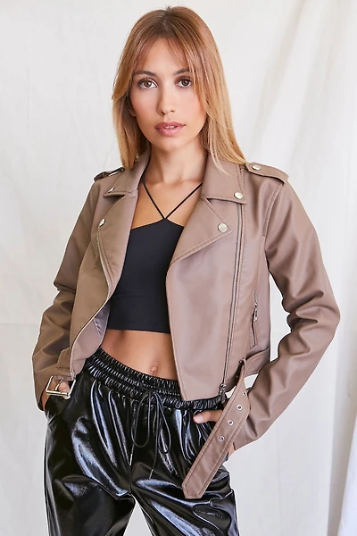 Faux Leather Moto Jacket