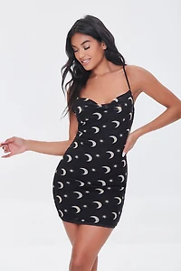 Moon & Star Print Cami Dress