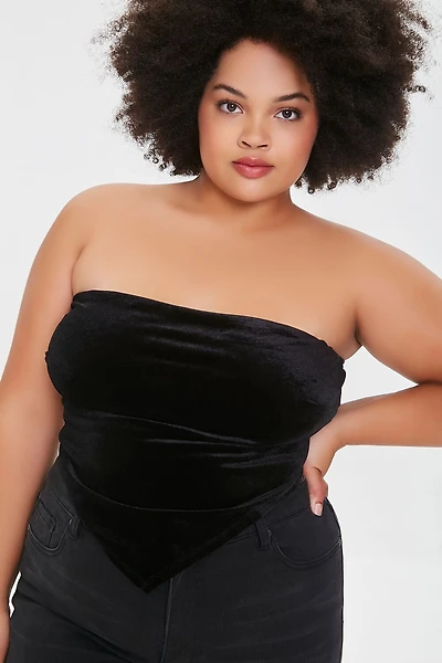Plus Size Velvet Tube Top