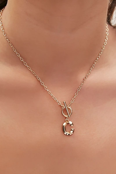 Initial Pendant Toggle Necklace