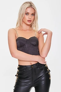 Satin Sweetheart Bustier Crop Top