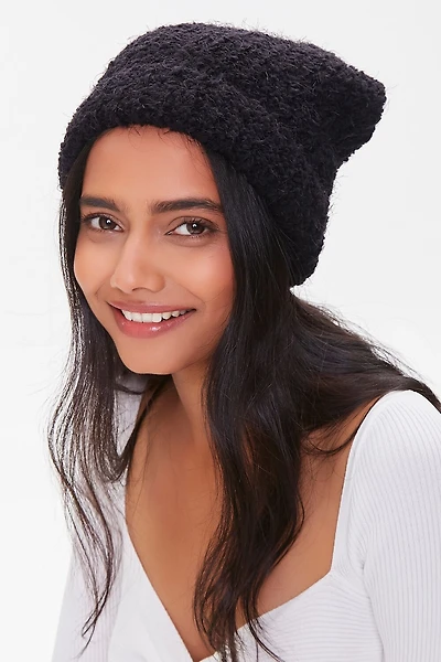 Faux Fur Pom Pom Beanie