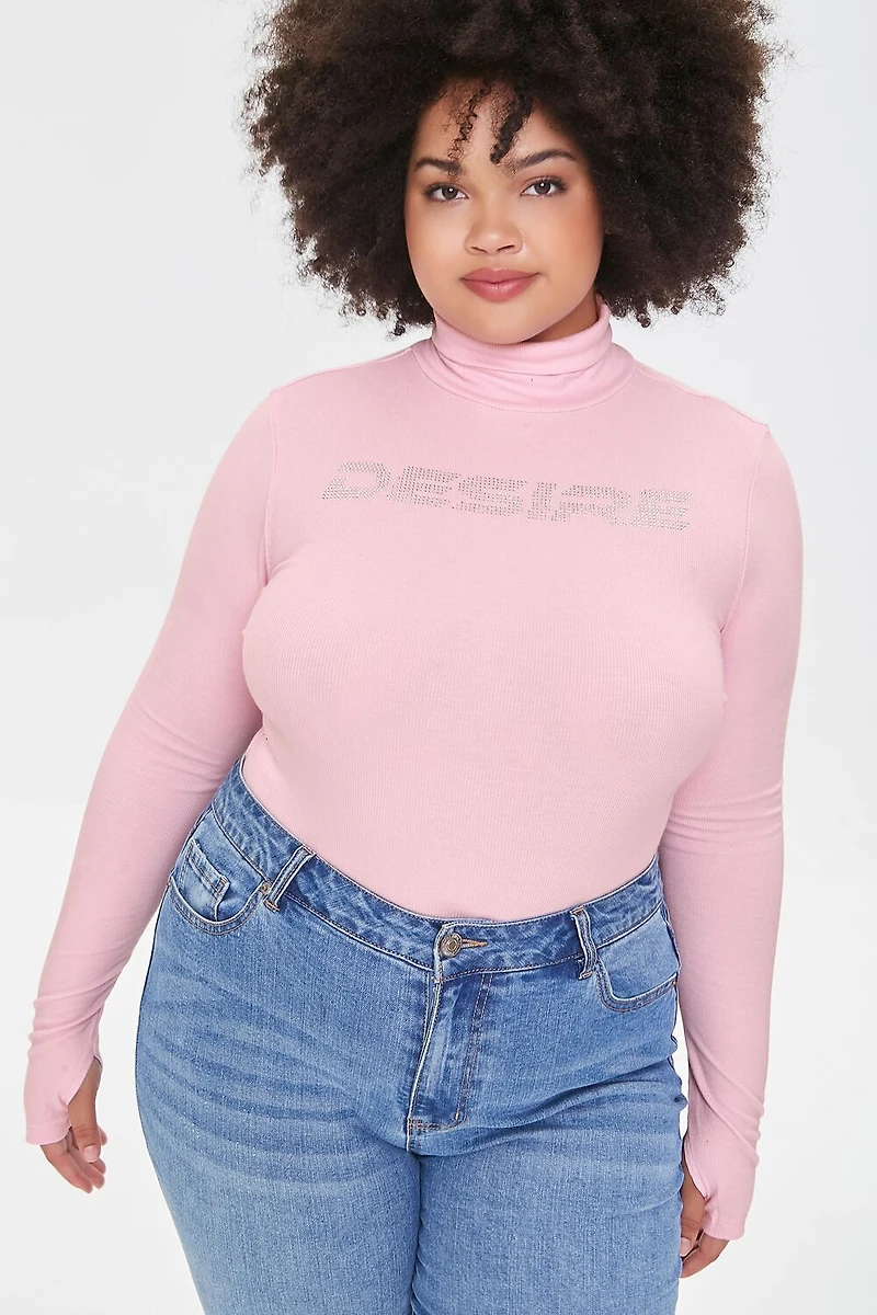 Plus Rhinestone Desire Bodysuit