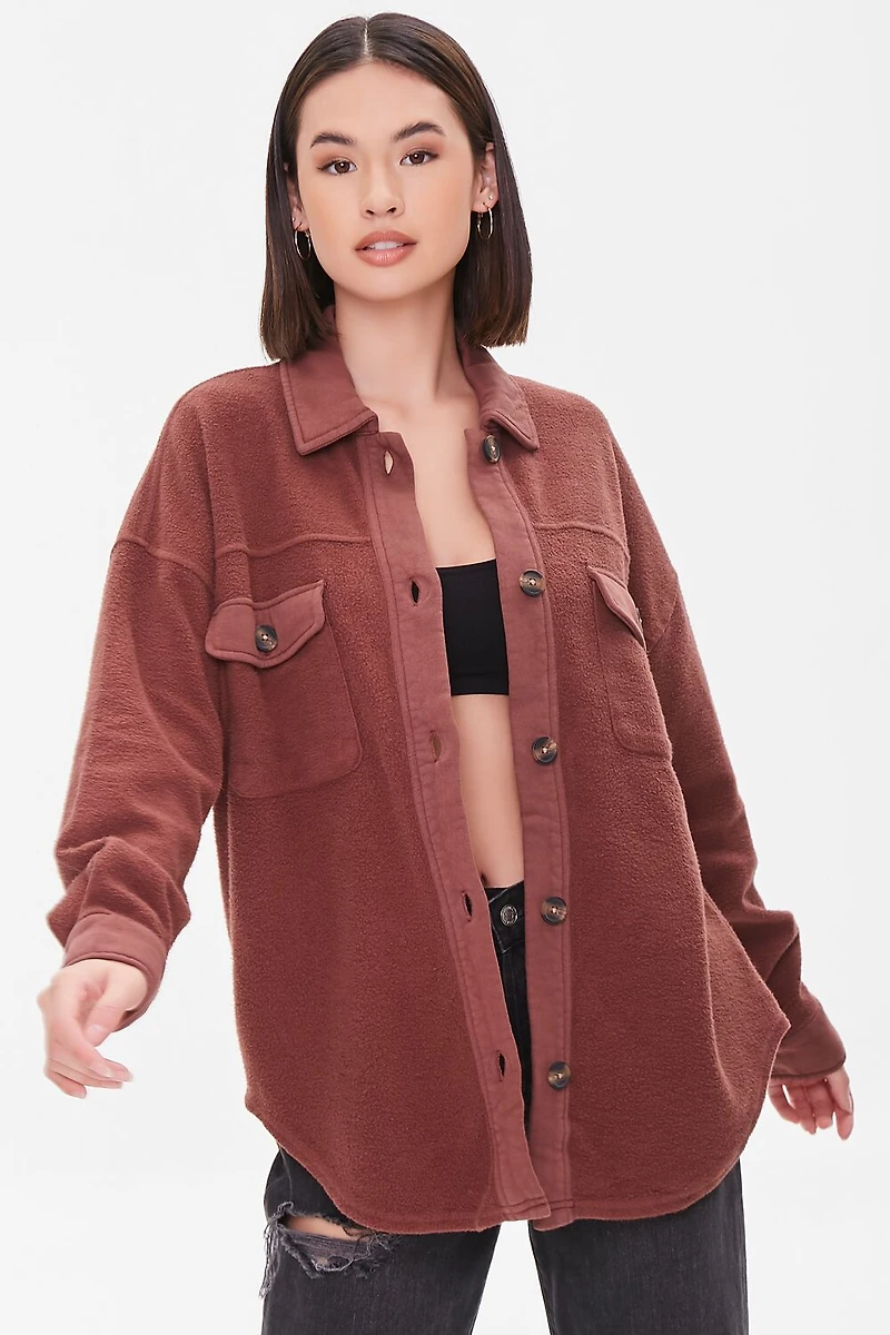 Fleece Button-Front Shacket