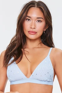 Star Print Mesh Bralette