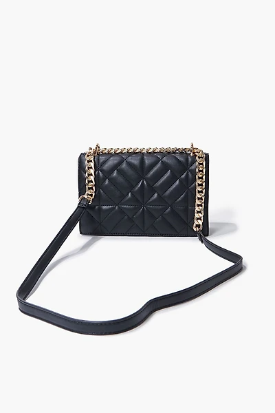 Quilted Faux Leather Crossbody Bag