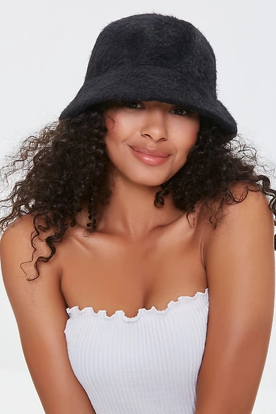 Fuzzy Knit Bucket Hat
