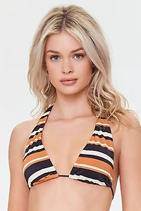 Striped Triangle Bikini Top