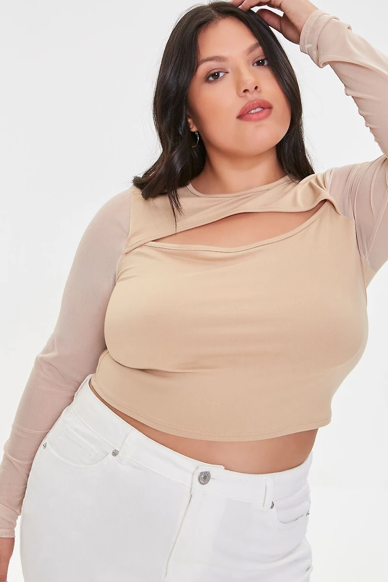 Plus Size Cutout Top