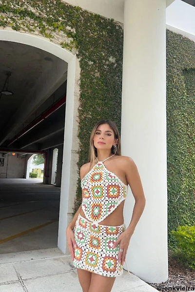 Cutout Crochet Mini Dress