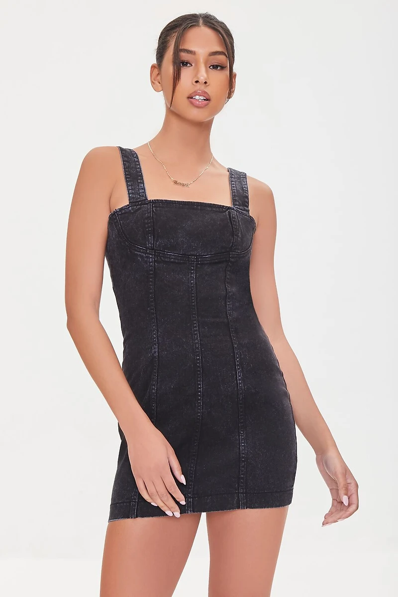 Mineral Wash Denim Mini Dress