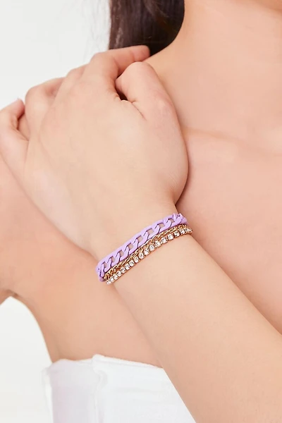 Rhinestone Chain Bracelet Set