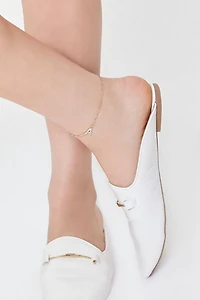 Rhinestone Initial Charm Anklet