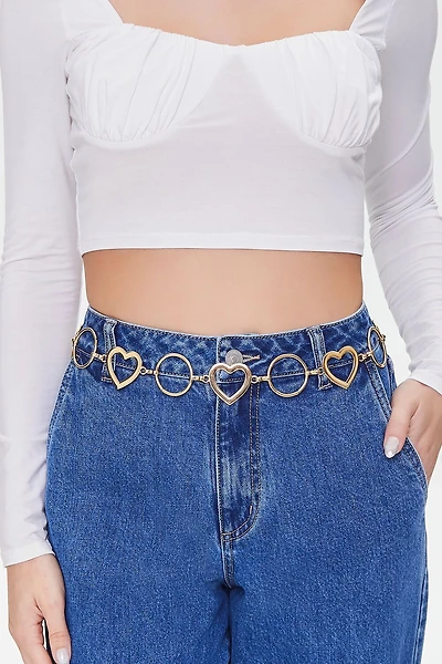 Cutout Heart Chain Belt