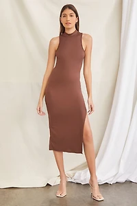 Mock Neck Bodycon Midi Dress