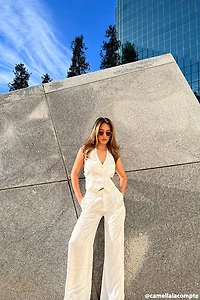 Plunging Top & Pants Set