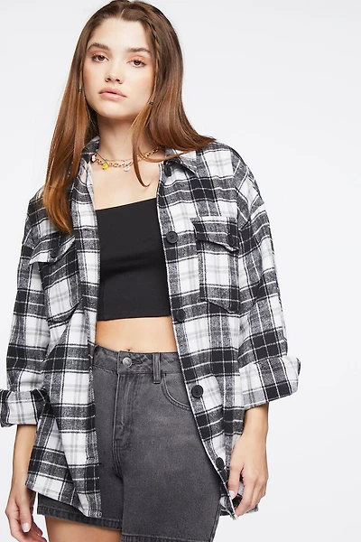 Plaid Button-Up Shacket