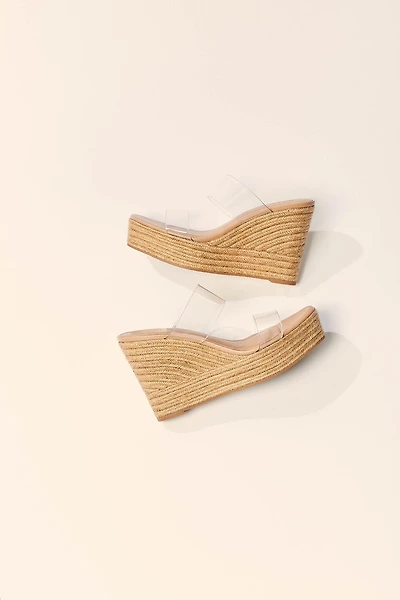 Clear Platform Espadrille Wedges