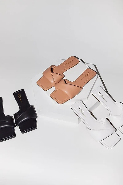 Padded Faux Leather Sandals