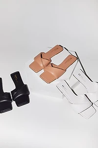 Padded Faux Leather Sandals